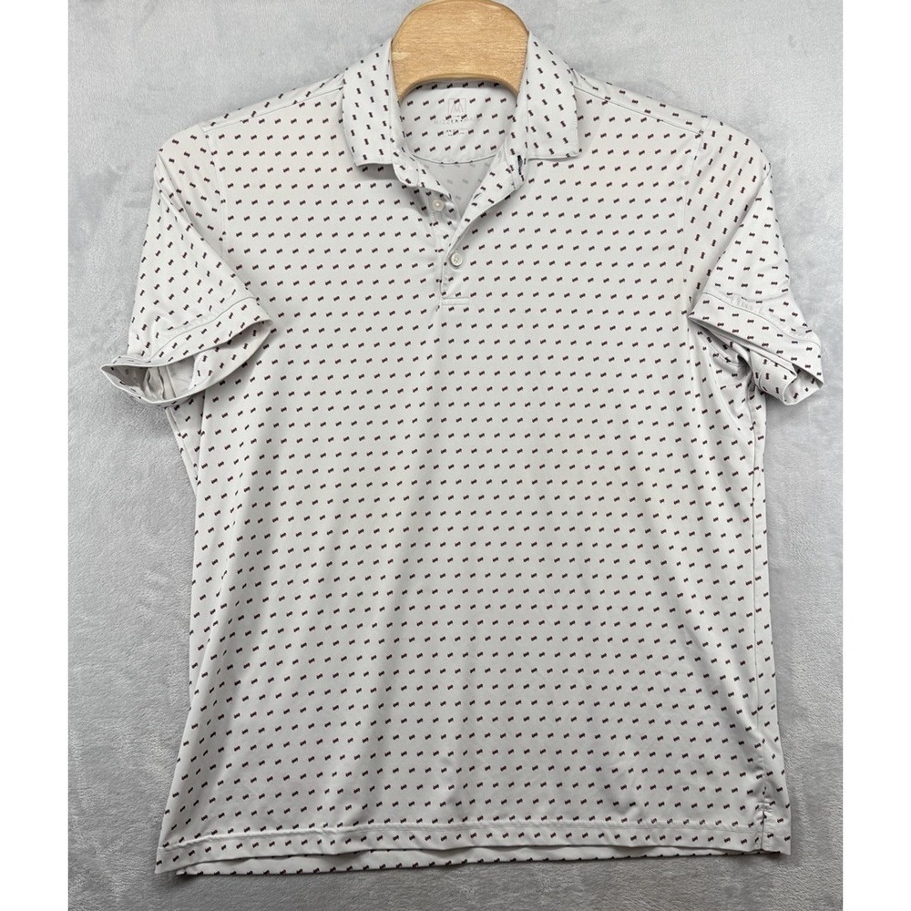 Mizzen+Main Polo Shirt Geometric Performance Stretch Golf Classic Men's‎ L